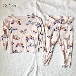🪴5/$30 GAP 12-18 Months Baby Toddler Girl Butterfly Pajamas Set Spring Insects